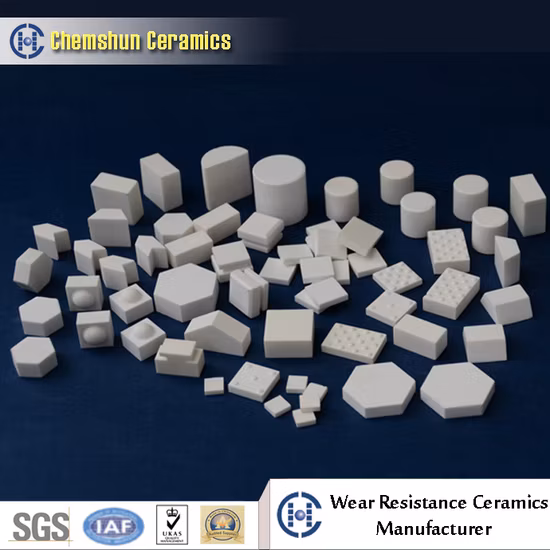Piastrelle prefabbricate in ossido di alluminio come rivestimento ceramico per la protezione dall'usura