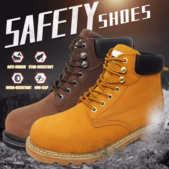 Scarpe antinfortunistiche antiperforazione realizzate in pelle nabuk di vacchetta
